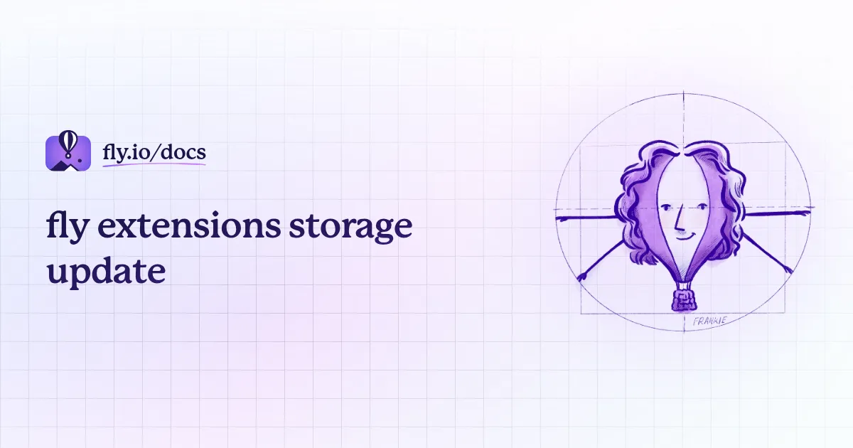 fly extensions storage update · Fly Docs